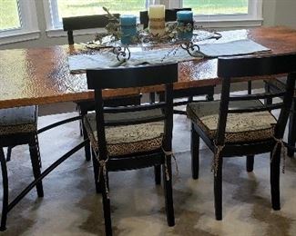 Custom Made Hammered Copper Dining Table from Texas