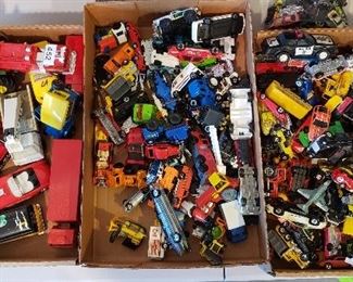 Trucks and Hot Wheels Cars