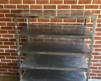 Stainless steel,Catering cart. Six selves. 50” tall, 35” wide, 21” deep.