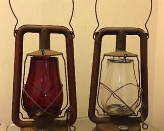 Vintage late 19th early 20th century railroad lanterns