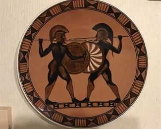 1931 KEPAMEIKOE GREEK WARRIORS 12” PLATE