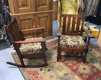 Early 1900’s barley twist rocker and chair