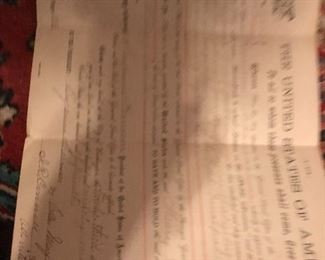 second homesteading act document signed by Prrisdent Harrison...many more title and deed documents and general turn of the century documents