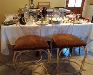 3 Wrought Iron Dining / Bar Chairs (only 2 shown in pic)