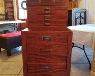 Macey Legal Wood 2 Drawer Filing Cabinet. Smaller piece is a separate piece
