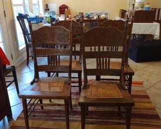 Cane seat Dining Chairs - 5 total