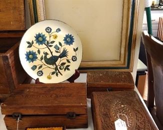 Antique wood boxes