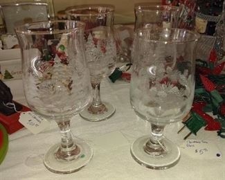Christmas etched for a Christmas toast