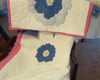 Full size Pottery Barn quilt and two pillow shams