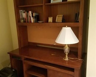 oak desk and book case