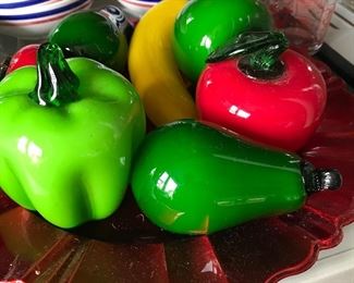 Glass decor, glass fruit