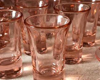 Pink depression glass