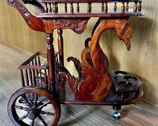 Mahogany teacart