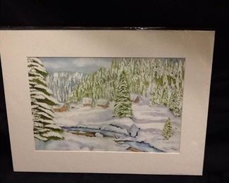 Cabins In The Snow Print