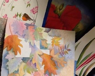 Various Doris Avila Watercolor Paintings