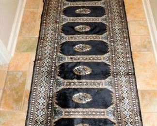 Middle Eastern had stitched runner, signed. Signature in next pic