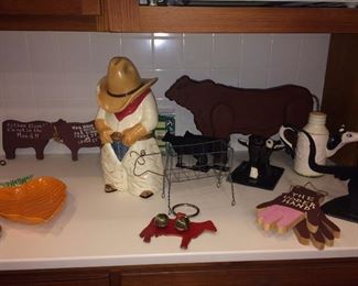 cowboy cookie jar and decor