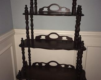 antique turned leg display shelf