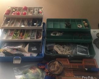 vintage tackle box with contents 