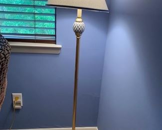 4. 58" Floor Lamp in Brass and Porcelain