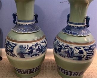 6. Pair of 18" Decorative Asian Vases