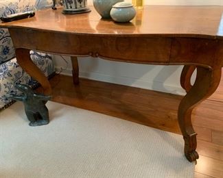 72. French Provincial Table w/ 1 Drawer and Cabriole Legs (50" x 31" x 29")