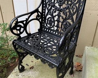 Antique Black Wrought Iron Chairn