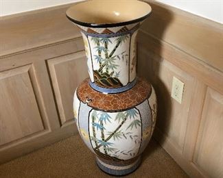 Bamboo & floral vase 
32”H x 18” W 