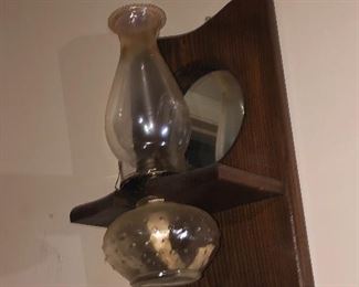 Antique hurricane lamp 