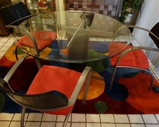 Elan glass table and 4 chairs