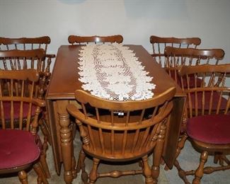 drop leaf table with 8 chairs
