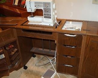 Bernina sewing machine in cabinet
