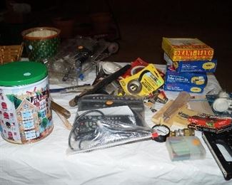 tins. household repair items
