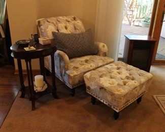 Pier 1 floral print armchair and ottoman