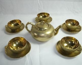 24KT GOLD WASH VINTAGE JAPANESE TEA SET