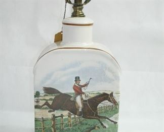 VINTAGE CERAMIC LAMP HORSE JOCKEY SCENE 