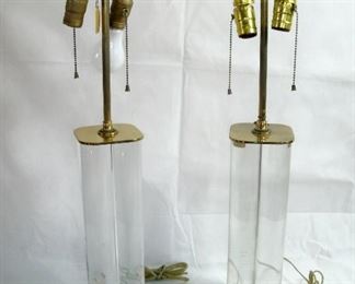 VINTAGE MID-CENTURY LUCITE & BRASS LAMPS