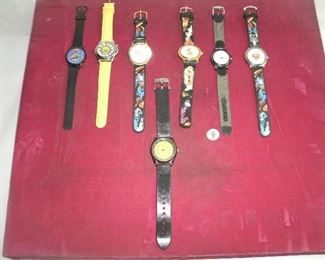 WRIST WATCH LOT W/CHARACTER WATCHES