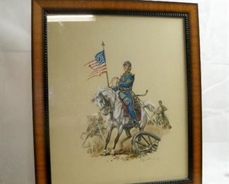 WATER COLOR CIVIL WAR SOLDIER BY EUGENE LELIEPVRE