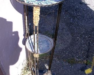 VINTAGE TOLE WARE TWO TIER PLANT STAND