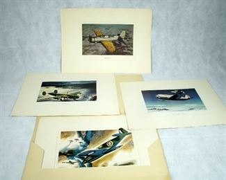 (RARE) WW II CURTISS WRIGHT MILITARY AIRPLANE COLOR LITHOGRAPHS