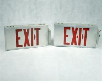 MID-CENTURY LIGHTED EXIT SIGNS