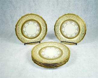 ANTIQUE BOHEMIA GILDED CHINA (MADE IN CZECHOSLOVAKIA) SET OF EIGHT