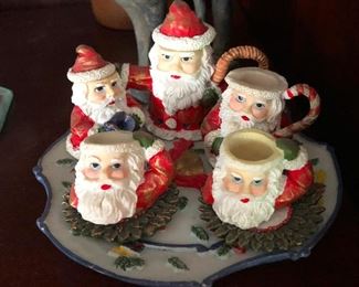 cups made from the hollowed skulls of several Santas