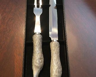 Pterodactyl-talon carving set, silver