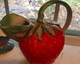 large ceramic strawberry with serious goiter