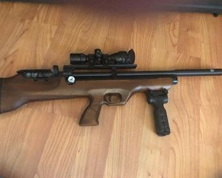 Hatsan Flash Pup QE with scope and grip air rifle this looks very involved