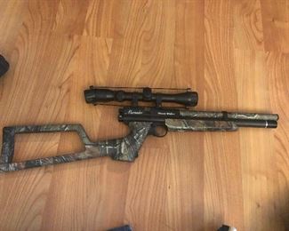 Benjamin Marauder Woods Walker air pistol with scope and stock this is weird looking so it's probably sought after