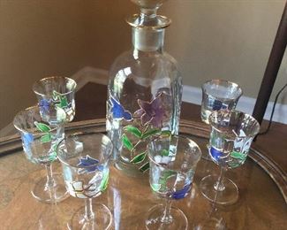 decanter and small goblets for sipping magical elixirs