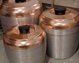 Vintage aluminum canisters